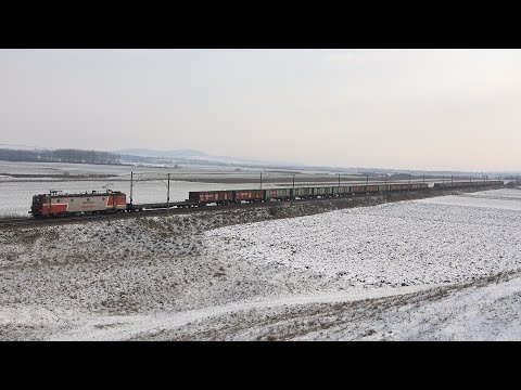 [4K] CFR Marfa ED 005 with 1435mm SZD wagons near Probota [January, 2021]