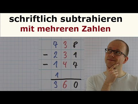 schriftliches subtrahieren (4) - Mehrere Zahlen