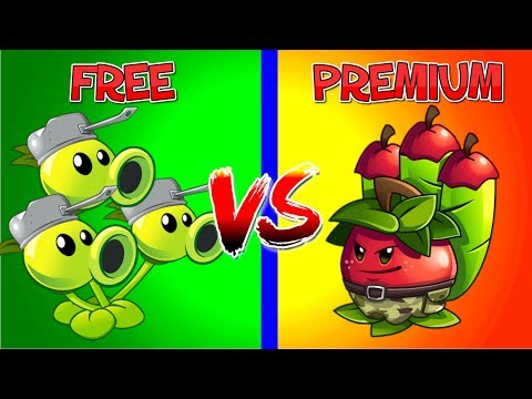 Free vs Premium Plants vs Zombies 2 Apple Mortar vs Threepeater Plants
