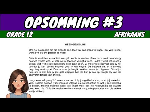 Opsomming (Summary) #3 | Afrikaans FAL