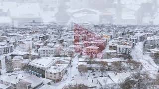 Beyaza bürünen Kırşehir havadan böyle görüntülendi
