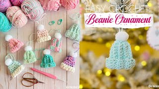 EASY CROCHET: Mini Beanie Christmas Ornament (Beginner-Friendly!)