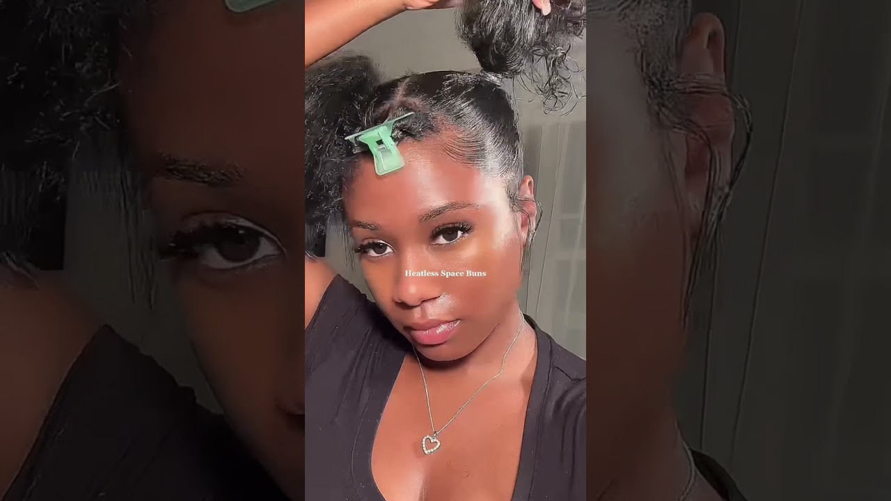 SLICK 2 PONYTAILS/ BUNS W CURLY HAIR | niyellej