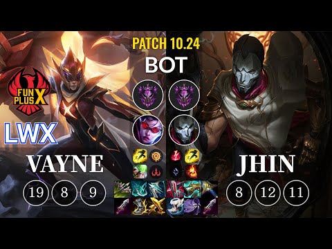 FPX Lwx Vayne vs Jhin Bot - KR Patch 10.24