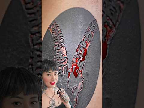 Scarification over blackout 🩸🖤 #tattooshorts #scars