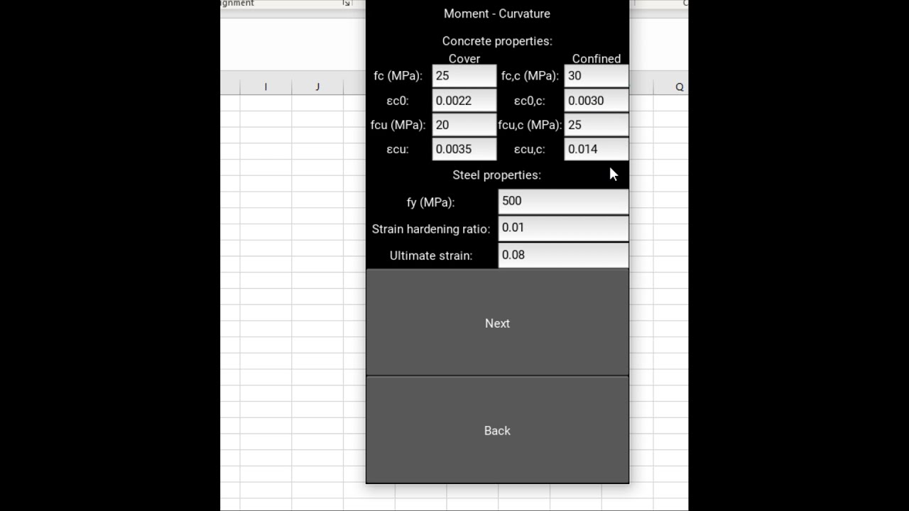 Moment - curvature app