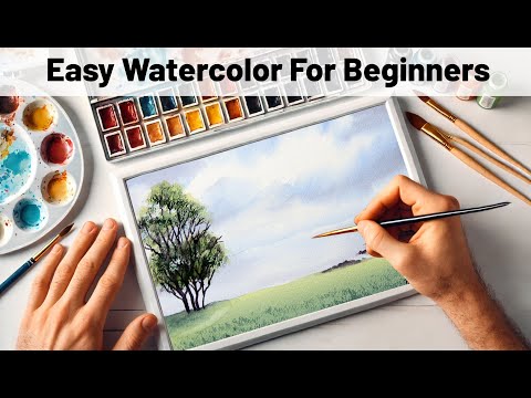 How to Paint a Watercolor Landscape and Sky for Absolute Beginners