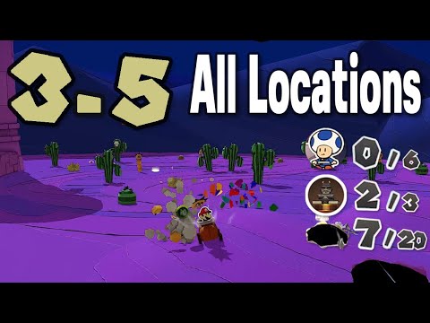 🌠  3-5 Scorching Sandpaper West - All Collectible Locations - Paper Mario : The Origami King