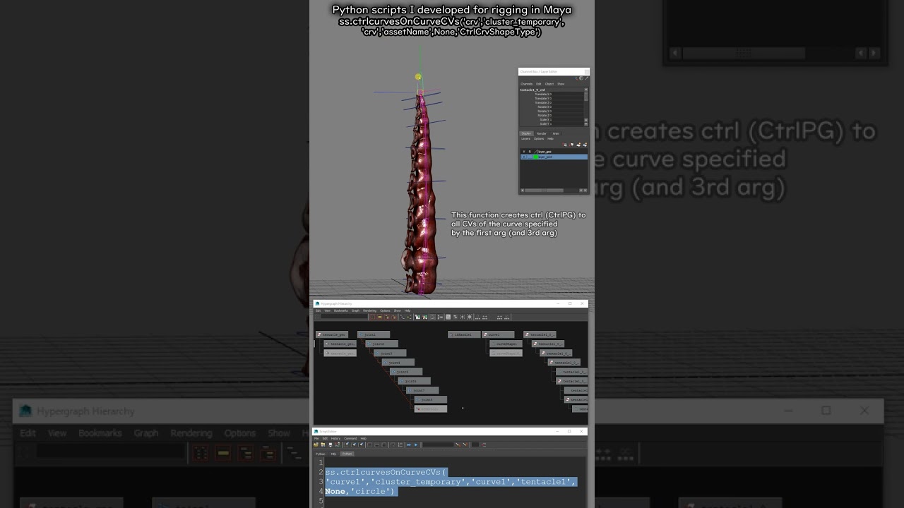 Python script I coded for rigging in Maya : function to create ctrls to all CVs of the curve
