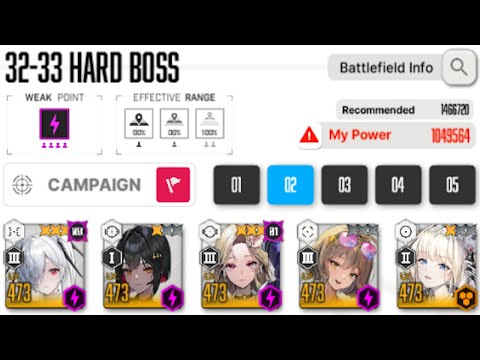 [NIKKE] 32-33 HARD BOSS | 1 049 564 CP