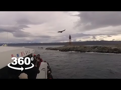 Vídeo de cruzeiro 360 para o Canal de Beagle em Ushuaia, Tierra del Fuego, Argentina.