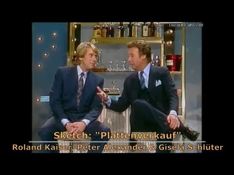 Peter Alexander, Roland Kaiser & Gisela Schlüter im Sketch "Plattenverkauf"