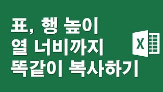 표, 행높이 열너비까지 똑같이 복사하기