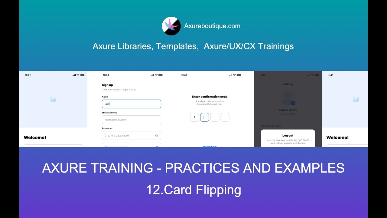 Axure Tutorial-Practices and Examples: 12.Card Flipping