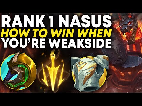 How to win when getting weaksided! Rank 1 Nasus vs Fiora toplane S12 | Carnarius | League of Legends