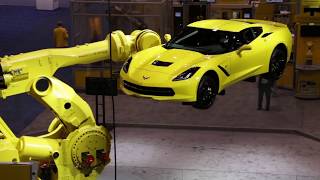 New FANUC M 2000iA 1700L Robot Lifts Corvette Demonstrating Long Reach & Heavy Payload