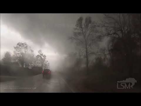 3-24-2020 Tishomingo, MS - Tornado Hits Storm Chaser - Debris Flies - Power Flash