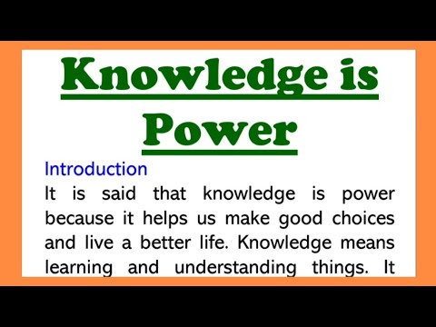 Knowledge is Power Essay in English 250 Words, Speech or Paragraph