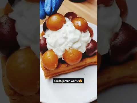Have you ever tried gulab jamun waffle?😍 ❤️#guajamu #waffle #sweet #hashtag #waffles #dessert #Delhi