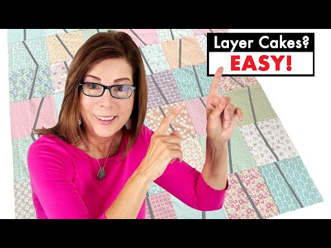 ✂️ From 10-inch squares | Layer Cake 39 🍰 | 3 HOURS! Fast Easy STASHBUSTER Donation Quilt Tutorial