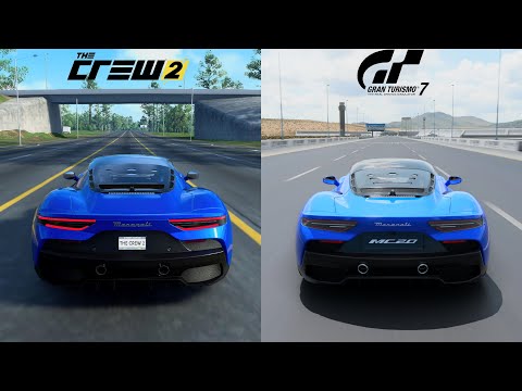 Gran Turismo 7 Vs The Crew 2 Comparison 'Maserati MC20 - Engine Sound, Graphics & Top Speed