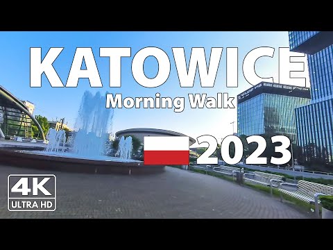 Katowice Poland Walking Tour ☀️ 4K Morning Walk With Captions