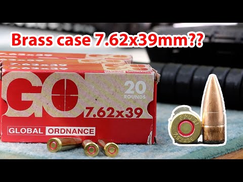 7.62x39mm, 123gr FMJ, Global Ordnance (PPU) Brass Case