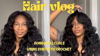 BOMBSHELL CURLS WITH SYNTHETIC CROCHET?!?! | Crochet Install| DIY friendly