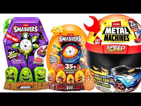 SMASHING 3 HUGE ZURU TOYS! 👻 Horror House Monster, Dino Egg Hunt 🦖 & Metal Machines 🏎️ Unboxing!