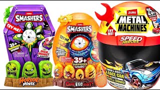 Download lagu SMASHING 3 HUGE ZURU TOYS! 👻 Horror House Monster, Dino Egg Hunt 🦖 & Metal Machines 🏎️ Unboxing! mp3