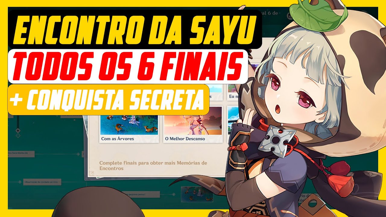 EVENTO DE ENCONTRO DA SAYU TODOS OS FINAIS + CONQUISTA SECRETA | GENSHIN IMPACT