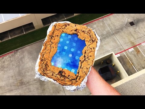 Can Chocolate Chip Cookie Case Save iPad Air from 100 FT Drop Test? - GizmoSlip Video