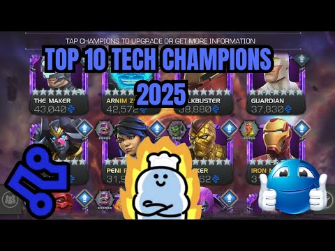 TOP 10 TECH CHAMPIONS IN MARVEL CONTEST OF CHAMPIONS!
