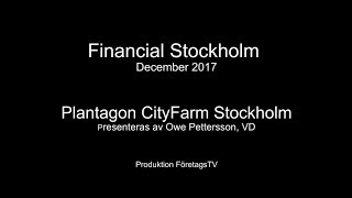 Plantagon's project CityFarm presented at Financial Stockholm