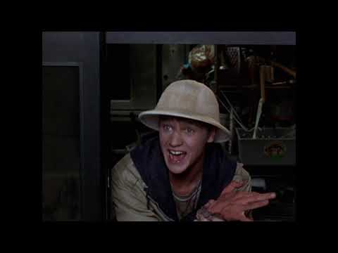 Trailer still: gym catwalk and shop class rig—all set for the third-act rescue