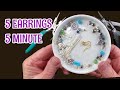 Make 5 Pair EARRINGS 5 Minute ️Beginner Jewelry Making DIY ️