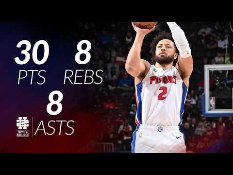 Cade Cunningham 30 pts 8 rebs 8 asts vs Wizards 25/26 season