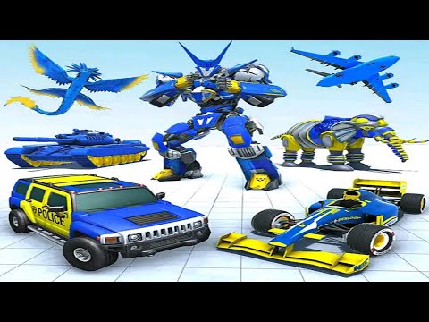 Police Elephant Robot Games 2021: Robot Car Plane Transportation - Android Gameplay