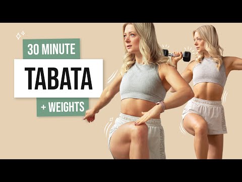 30 MIN TABATA HIIT with Weights - Full Body Strength and Killer Cardio Workout - No Repeat