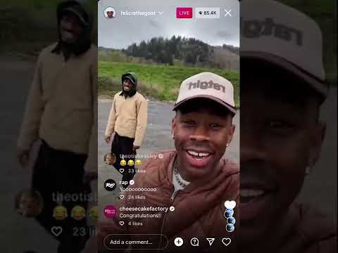 tyler on IG live celebrating call me if you get lost grammy win 4/3/22