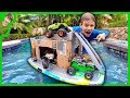 MONSTER TRUCK BOX FORT BOAT!