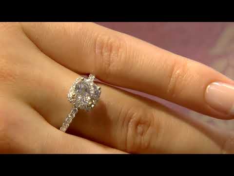 VR1067 1.35ct Cushion Halo Diamond Engagement Ring