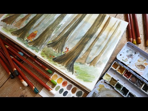 A Cosy Painting Session with the New Derwent Drawing Pencils + Watercolours