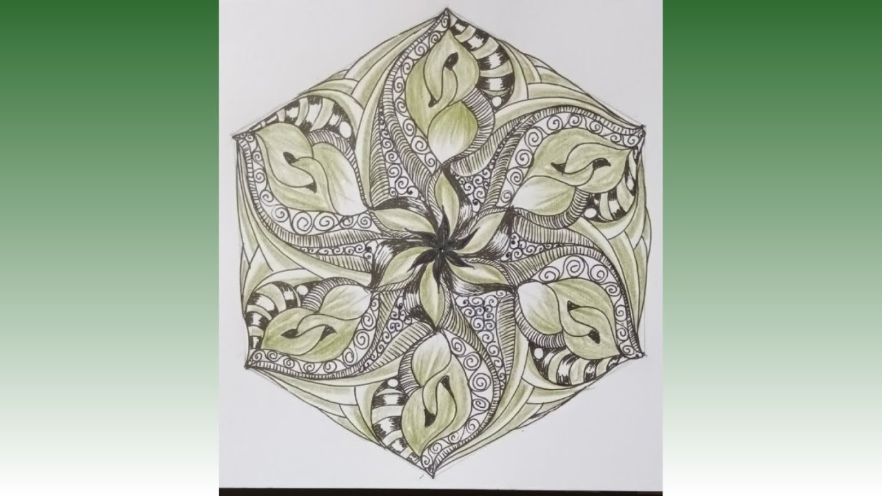 Hexagon zentangle Pattern// Hexagon// Zentangle Art// Hexagon Tangle