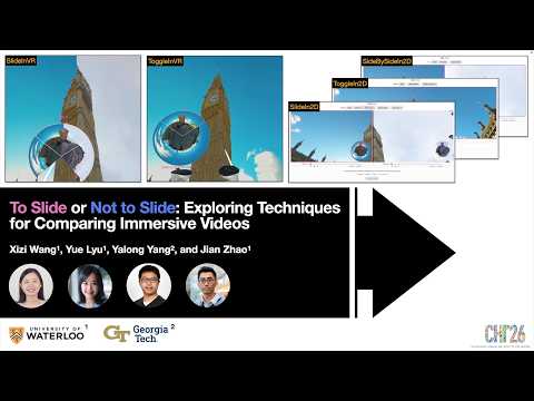 Thumbnail for 'To Slide or Not to Slide: Exploring Techniques for Comparing Immersive Videos'