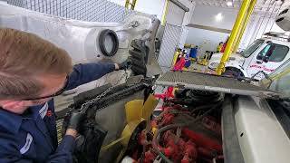 PART 2  RADIATOR REPLACEMENT WALKTHROUGH, FREIGHTLINER M2 WITH CUMMINS ISB
