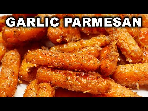 The BEST Garlic Parmesan Roasted Carrots Recipe - in the oven
