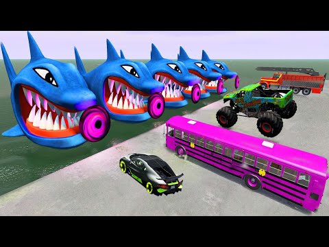 Car VS Portal Trap To Another Universe From Epic Sharks Impostor - BeamNG.Drive Valerito