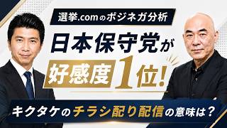 【選挙.comのポジネガ分析】日本保守党が好感度1位！キクタケがチラシ配り配信をしていた本心は◯◯だった！収益は◯◯円！