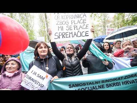 'I mi smo zdravstvo': Stotine medicinskih sestara prosvjeduje na Zrinjevcu, Beroš ih neće primiti